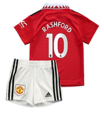 Manchester United Marcus Rashford #10 Hjemmedraktsett Barn 2022-23 Kortermet (+ Korte bukser)